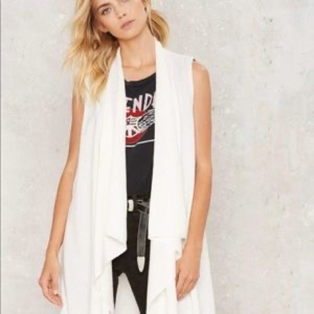 Nasty Gal off white oversized vest cardigan